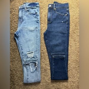 Women’s  Express Cropped Skinny High Rise Jeans Bundle of 2 size 2R
